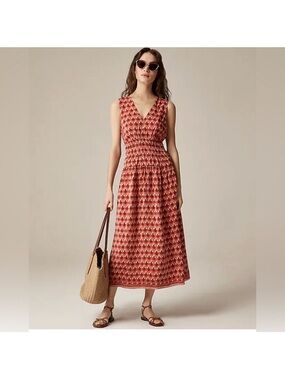 J.CREW Hyacinth dress in block-print crepe de chine A-line silhouette - SIZE M